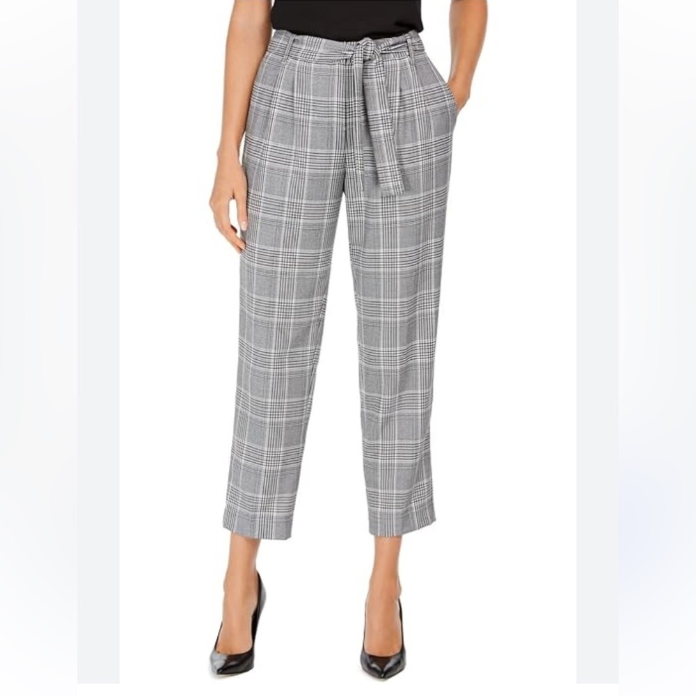 Liz Claiborne Heritage Plaid Paperbag Waist Trousers Sz 12 Academia Old Money